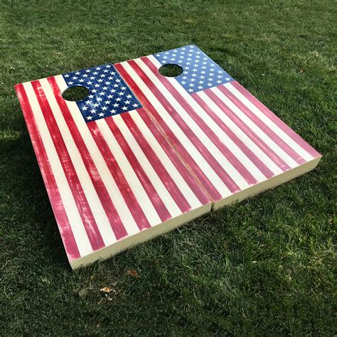 American Flag Cornhole Boards Hand Painted Etsy
