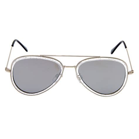 metallic frame aviator sunglasses silver claire s us