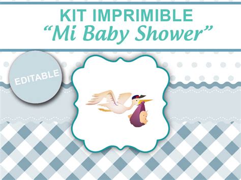 Kit Imprimible Baby Shower Varón Pipetua Kits