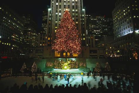 The Rockefeller Christmas Tree Is Lit Up In New York City