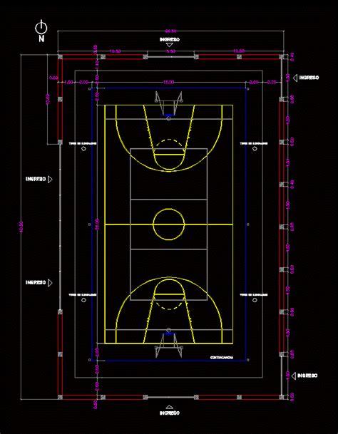Basketball Court Dwg Block For Autocad • Designs Cad