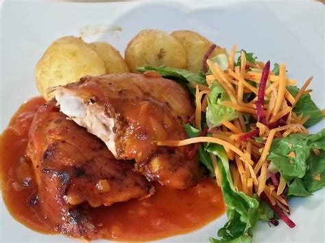 split roast chicken served with roast potatoes recipes by chef ricardo youtube