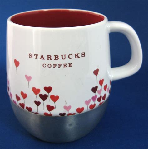 Mug Valentines Day Starbucks Red And Pink Hearts Ceramic Stainles
