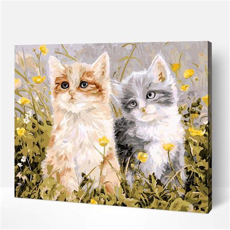 Choose your cat paint by numbers in our online store for the best price. Two Cats Peering | Paint By Numbers