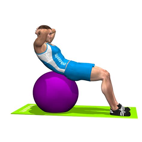 Crunch On Stability Ball Exercise Abdominal Exercises Ball Exercises