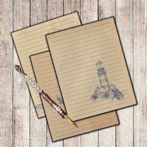 Vintage Letter Stationary Lined Stationary Paper Printable Etsy