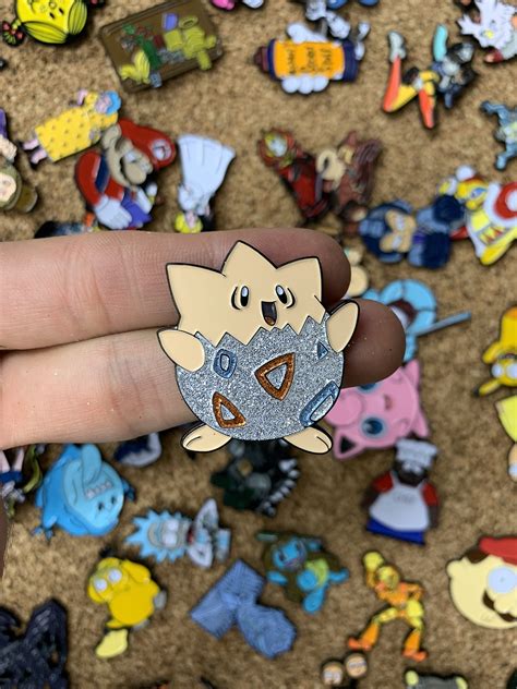 Shiny Togepi Pokemon Custom Enamel Pin Pins Pin Badge Etsy