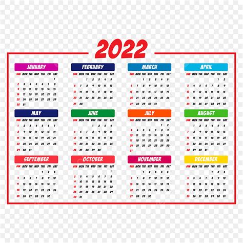 Plantilla De Calendario 2022 2159303 Vector En Vecteezy Gambaran