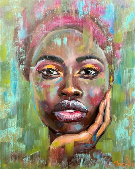 African Queen Portrait Oil Painting Woma Painting By Evgeny Potapkin Artmajeur