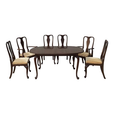 Hopelessly romantic swoon extension dining details about ethan allen chairs wood dining room table chair home furniture vintage wood 102 best ethan allen dining rooms images ethan allen. Ethan Allen Dining Table and Chairs | Chairish
