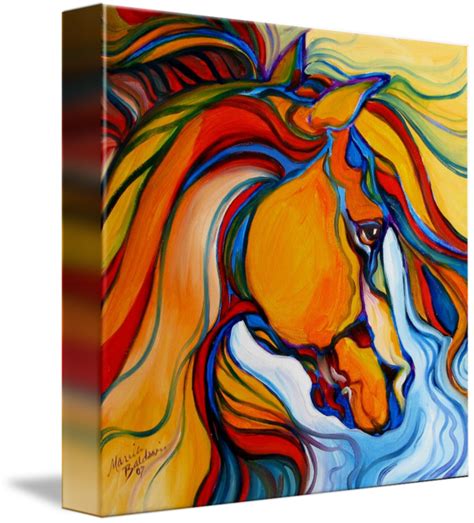 Southwest Abstract Horse M Baldwin Original Oil By Marcia Baldwin