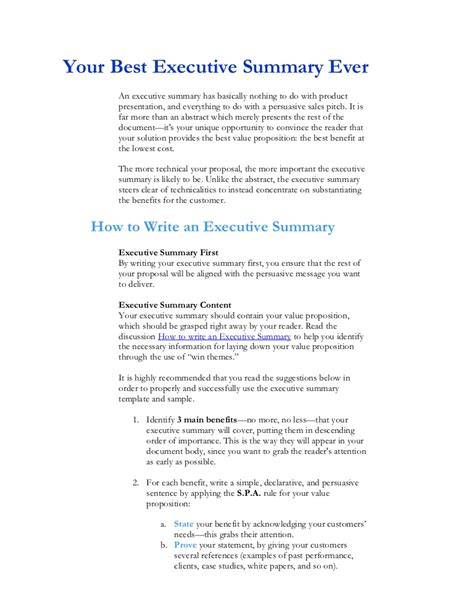 It is sometimes the only part of your business plan that your intended audience will read, so it needs to be thoughtful and comprehensive. Executive summary