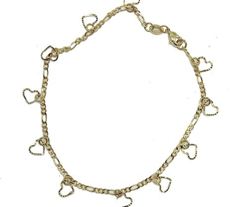 Heart Anklet 18k Gold Plated Heart Anklet 9 Inch 18k Gold Plated