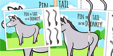 Pin The Tail On The Donkey Game For Children Teacher Made