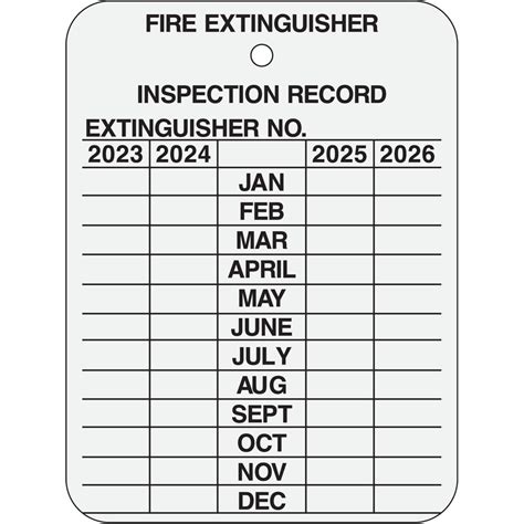 Free Fire Extinguisher Inspection Tags Template Printable Templates