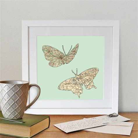 Personalised Map Butterflies By Atlas And I
