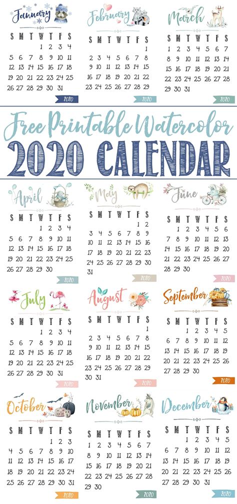 Printable 2020 And 2020 Calendars Calendar Templates