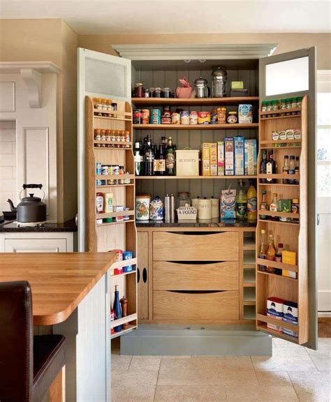 Fantastic Great And Amusing Wooden Kitchen Pantry Cabinet Brown