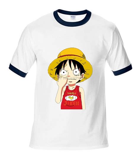 One Piece T Shirt Luffy Cotton Raglan Sleeve Clothes Men
