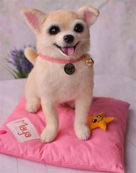 Chihuahua Artist Needle Felted Dog Sculpture Memory Pet Etsy