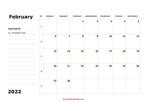 17 Free Printable February 2022 Calendar With Holidays Pics All In Here