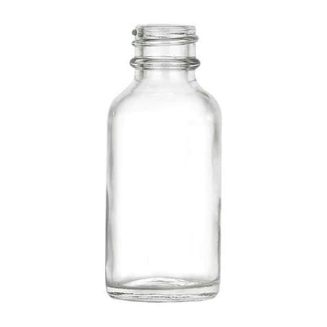 1 Oz Clear Glass Boston Round Bottle With 20400 Neck Cap Sold
