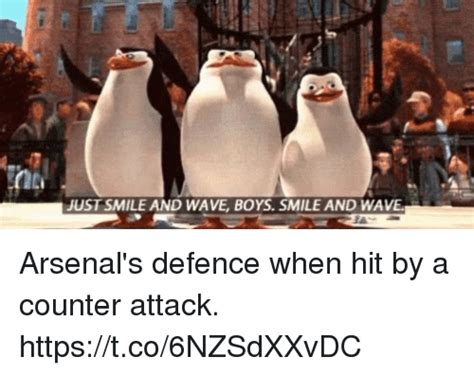 Just Smile And Wave Boys Smile And Wave Arsenals Defence When Hit By A