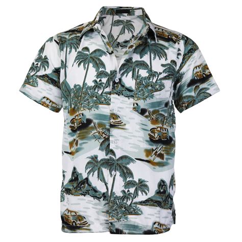 Men S Hawaiian Tropical Luau Aloha Beach Party Button Up Casual Dress