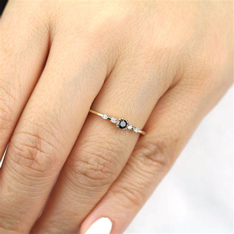 Delicate Engagement Ring Simple Gold Ring Dainty Engagement Etsy