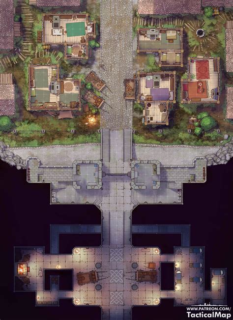 Dwarven City Gate X Battlemap R FantasyMaps