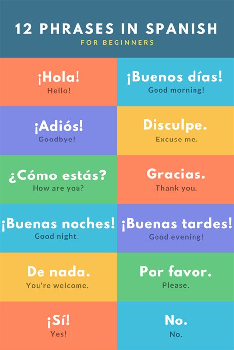 12 Starter Phrases in #Spanish for beginners! #languages | Useful ...