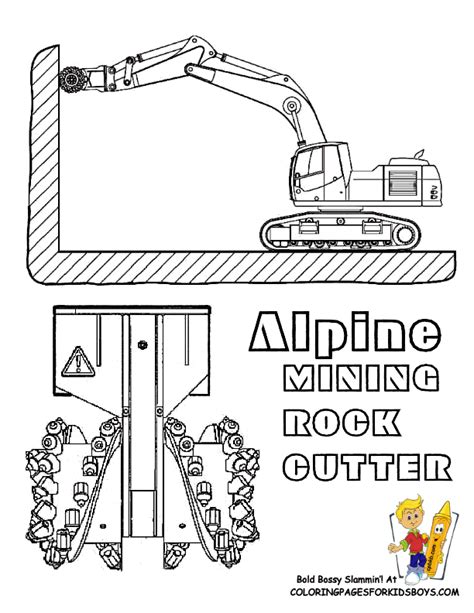 Digging Free Construction Coloring Pages Excavator Coloring