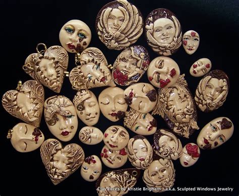 Clay Faces By Kristie Brigham ~ Sculpted Windows Jewelry Polymer Clay