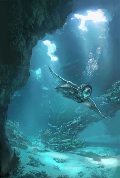 Underwater City Environment Concept Art Underwater World