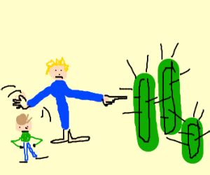 Lmao, one of my favorite scenes from the asdf movie series on youtube!! Now son, don't touch that cactus - Drawception