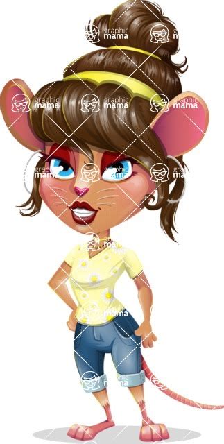 Cute Female Mouse Cartoon Vector Character Smiling Graphicmama