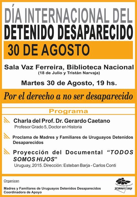 30 De Agosto Día Internacional Del Detenido Desaparecido Por El