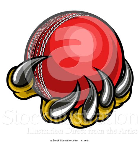 Vector Illustration Of A Monster Or Eagle Claws Holding A Cricket Ball