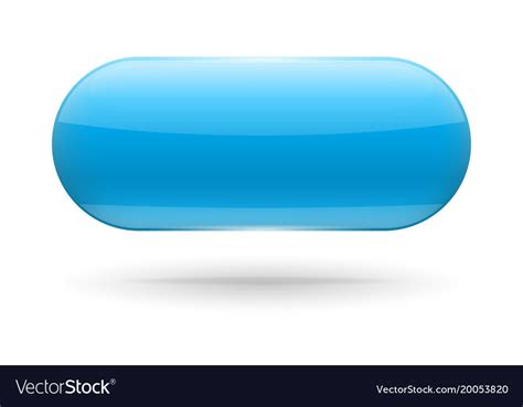 Blue Oval Glass Button 3d Royalty Free Vector Image