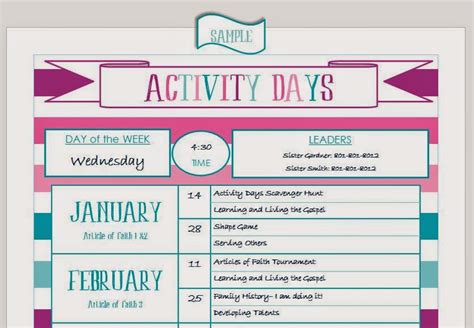 Primary Activity Ideas Activity Days Starter Kit