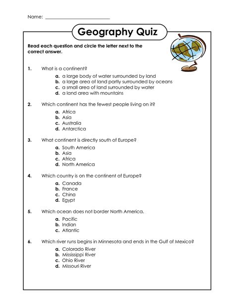 3rd Grade Geography Questions And Answers