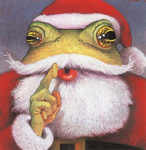 006 Chris F Payne Santa Frog Frog Art Frog And Toad Cute Frogs