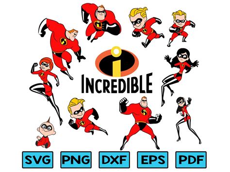 The Incredibles Svg The Incredibles Characters Cut Files For Etsy