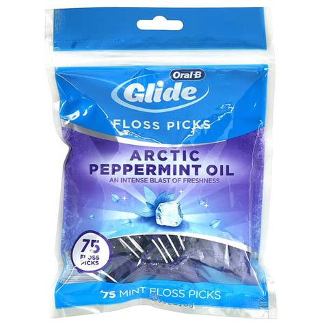 Oral B Glide Floss Picks Arctic Peppermint Oil 75 Count