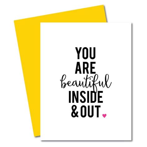 Printable You Are Beautiful Inside And Out A2 Greeting Card