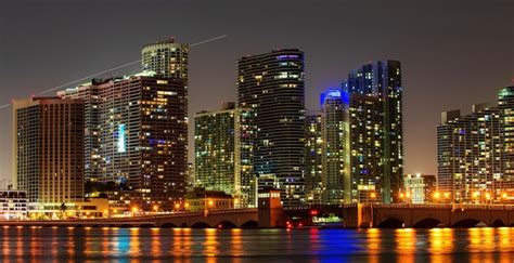 Premium Photo Miami Night Downtown Miami Skyline At Dusk Florida