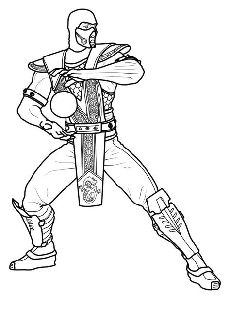 Coll Coloring Pages Scorpion Mortal Kombat Colouring Pages Mortal