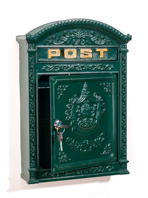 Briefkasten Wandbriefkasten Alu Nostalgie Postkasten Grün Antik Stil