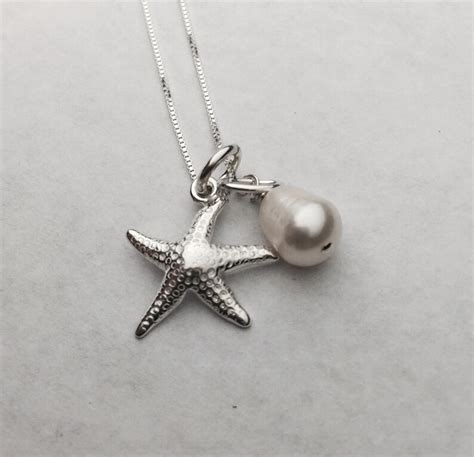 Sterling Silver Starfish Necklace Beach Necklace Summer Etsy
