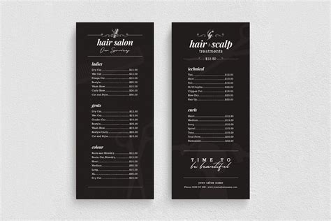 This template is perfect for the promotion of health and beauty centres, barbershops, boutiques, sales/promotions, cosmetic treatments, hair salons or whatever you want!. Hair Salon Price List Template | Creative Flyer Templates ...